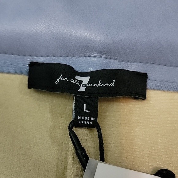 7 FOR ALL MANKIND Blue Faux Leather Cropped Leg Pants NWT size L - Picture 8 of 13